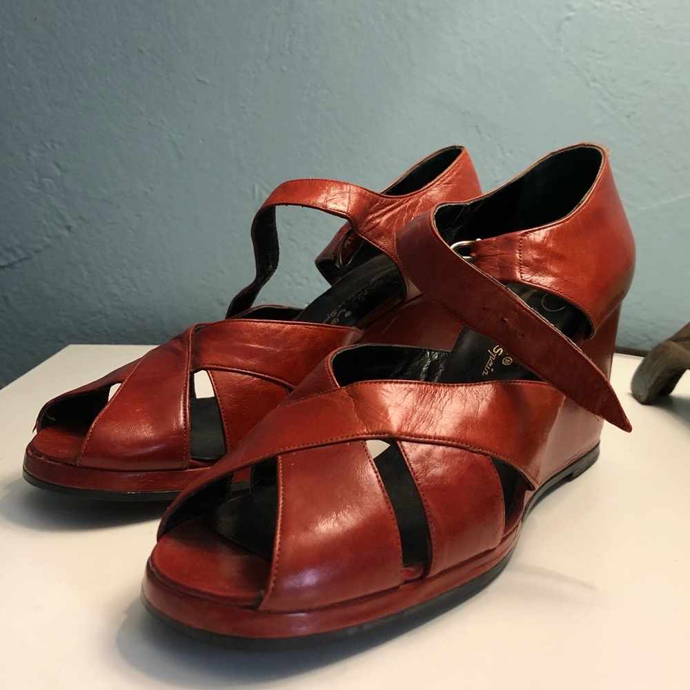 Vintage Spanish Leather Wedges